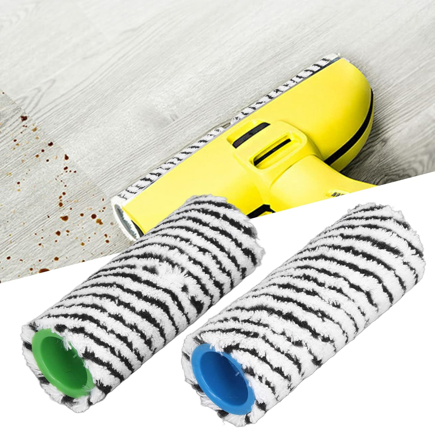 Replacement Brush Roller, Microfiber Smooth Rotating Floor Sweeping Roller Easy to Use for Karcher FC3 FC3D FC5 FC5D FC7 (Black) image number 1