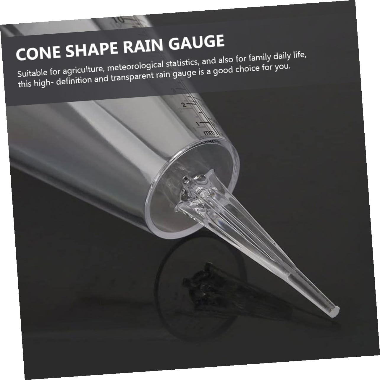 Angoily 3Pcs Clear Plastic Conical Rain Gauges with Graduated Scale Outdoor Rain Measurement Cups for Garden Agriculture Meteorological Use image number 6
