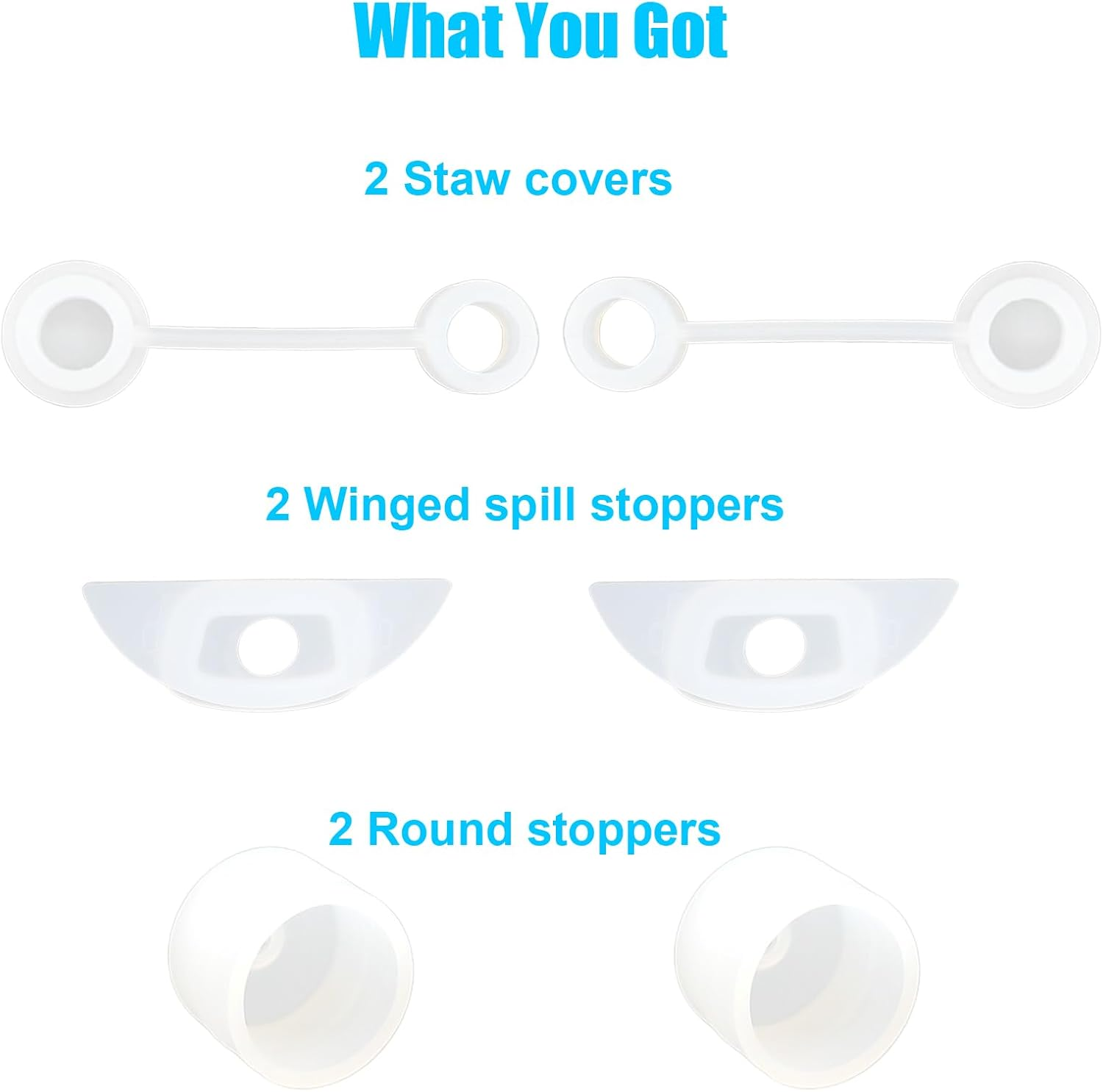 Leak Stoppers Accessories Set for Stanley H2.0 40Oz/30Oz Tumbler, Includes 2 Set No Spill Stoppers and Straw Covers, Leak Proof Stoppers for Stanley Lid (6 Pcs) image number 3