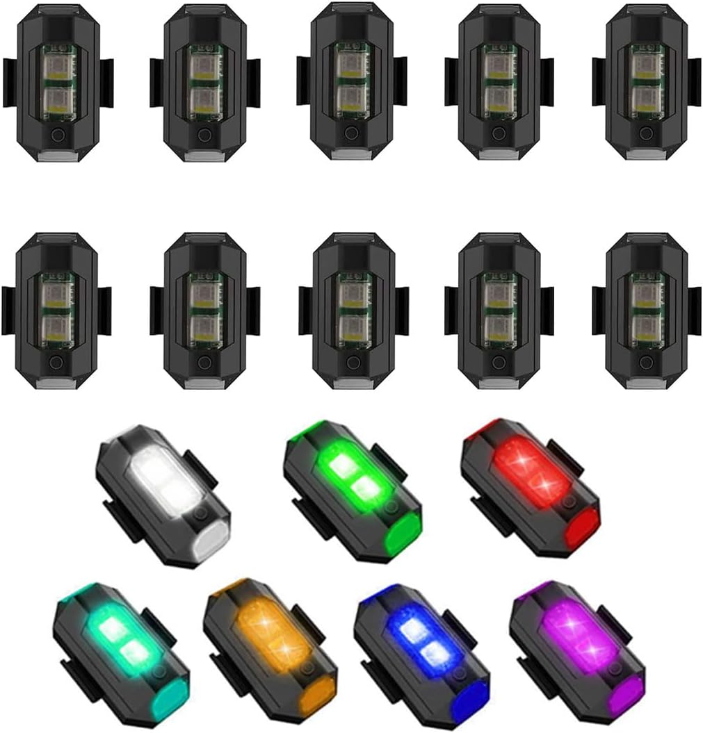 4Pcs LED Strobe Drone Light 7 Colors USB Charging Flying Anti-Collision Night Lights for Remote Control Drone,Motorcycle,Car,Bike,Rc Car,Rc Boat