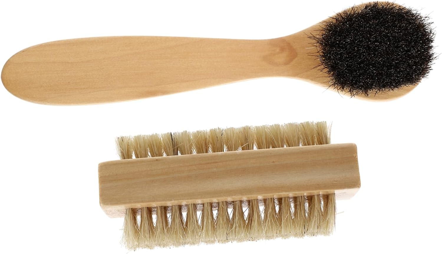 COLLBATH 2Pcs Hand Cleaning Brush Natural Pig Bristles Light Brown Wooden Nail Finger Washing Brush for Dirt Removal and Gentle Skin Care for Handwashing and Nail Cleaning