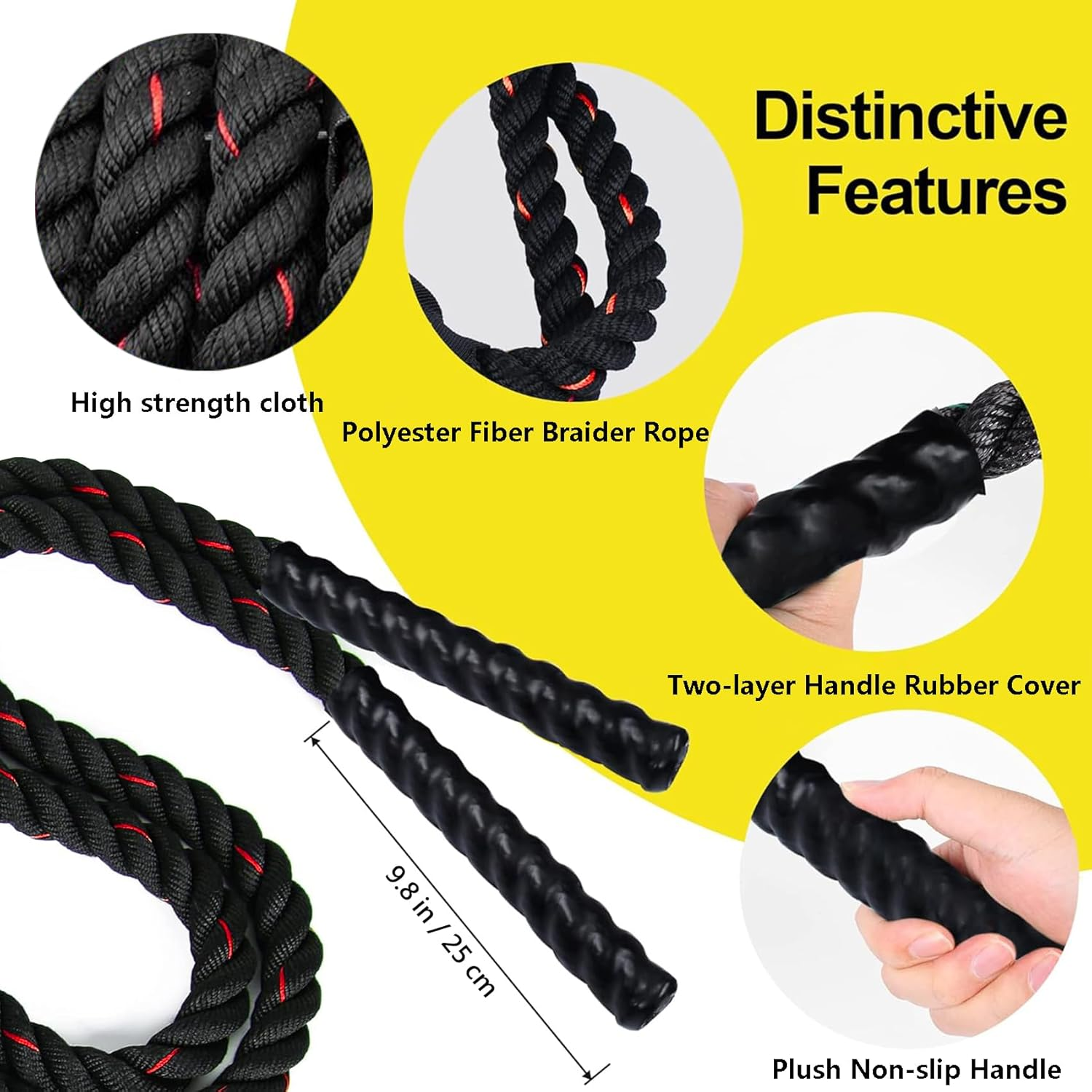 TOORGGOO Springseil, Gewichtetes Springseil F&uuml;r M&auml;nner Und Frauen image number 5