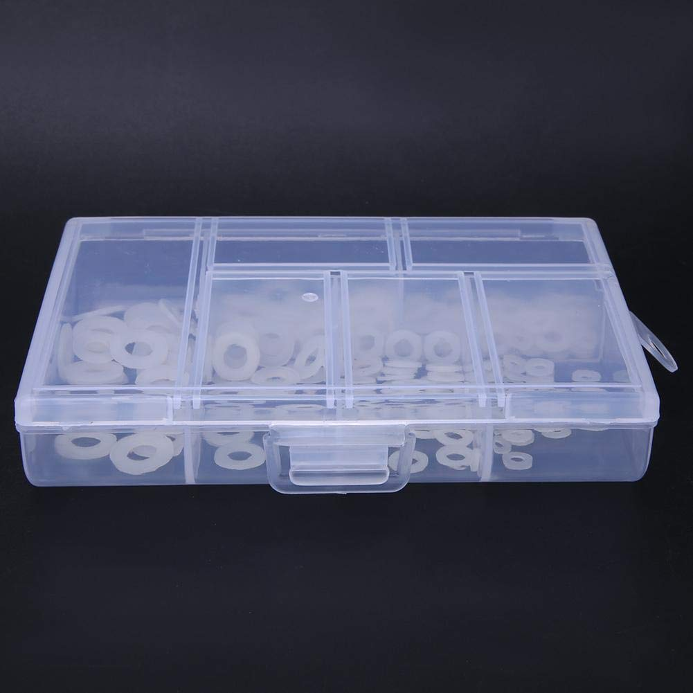 Gasket Kit Flat Washers, Flat Washer M2~M6 round Spacer, 250 Pcs Multifunction for DIY Nylon Sealing Mechanics Industrial image number 1