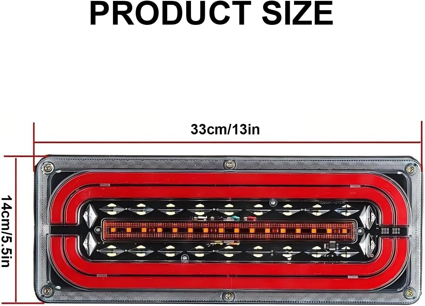 LED Trailer Tail Lights 2Pcs Waterproof Truck Rear Lights with Brake and Turn Signal for RV UTV Lorry Pickup image number 5