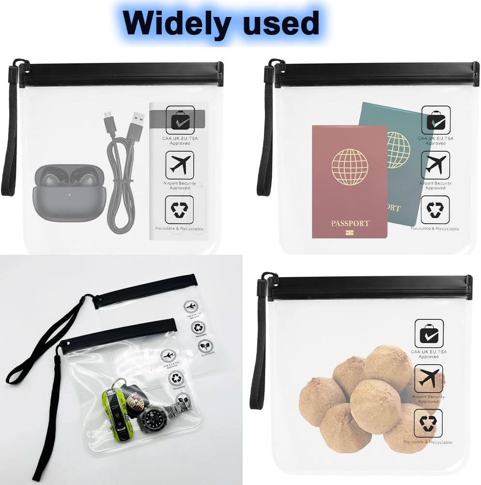 4 Pack Clear Toiletry Bag, Leakproof Airport Security Liquid Bag 20 X 20Cm, Travel Accessories Makeup Essentials Luggage Clear TSA Approved Travel Toiletry Bag for Men Women image number 1