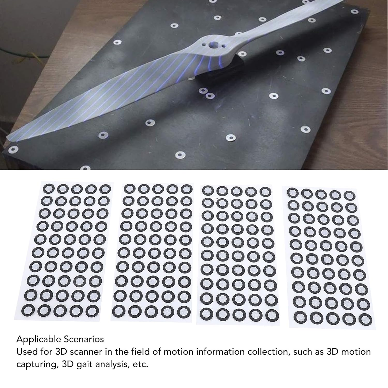 Generic 500 Pcs 3D Scanning Marker, High Precision 3D Tracking Dot Reference Point, 6Mm ID 10Mm OD, Diffuse Reflection Markers for 3D Scanner image number 1