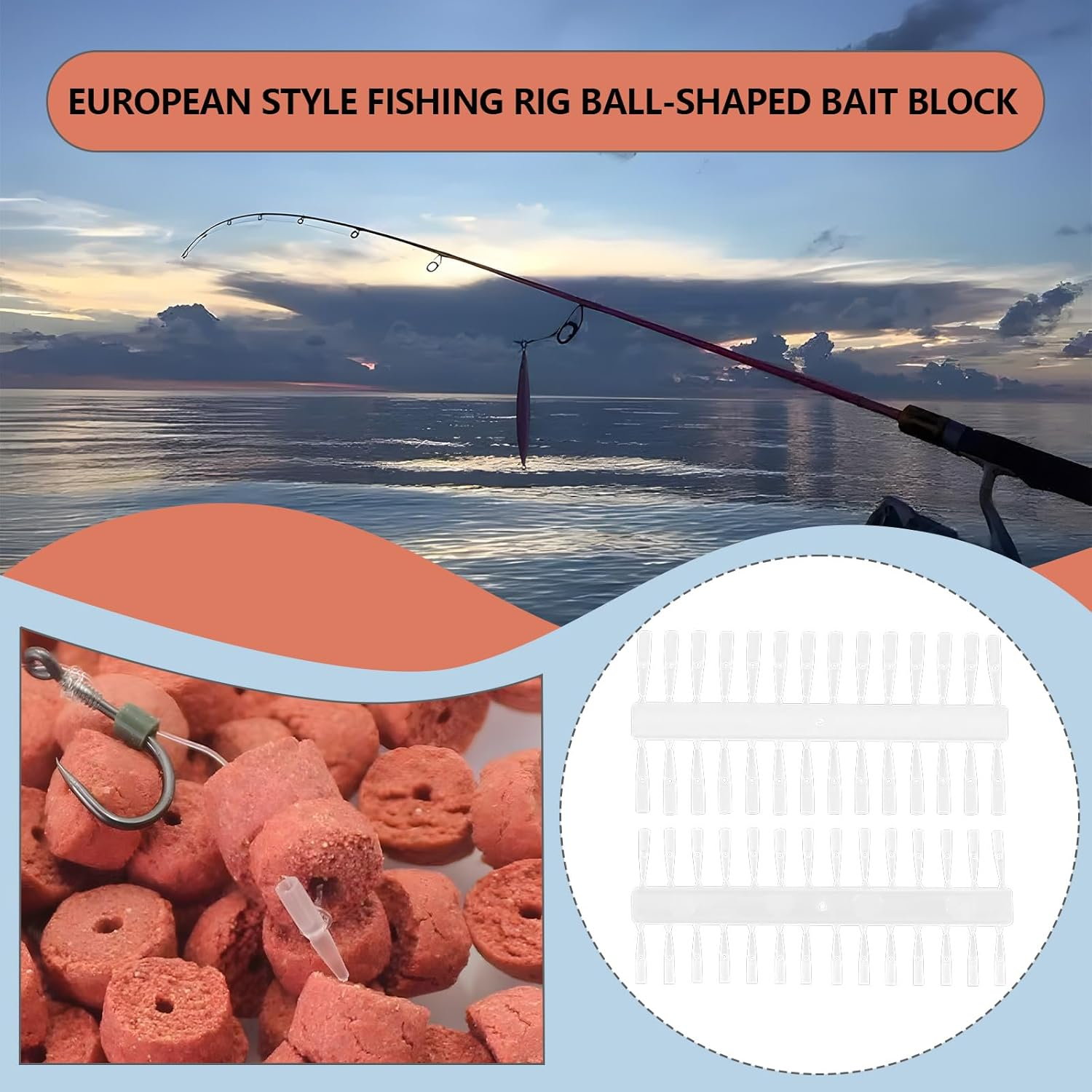 SG Store 168Pcs Fishing Gear European Style Fishing Set Bait Stopper Plastic Stopper Carp Fishing Gear 7Mm and 9Mm Fits Corn Meat Pellet Bait Fishing Gear, Transparent image number 2