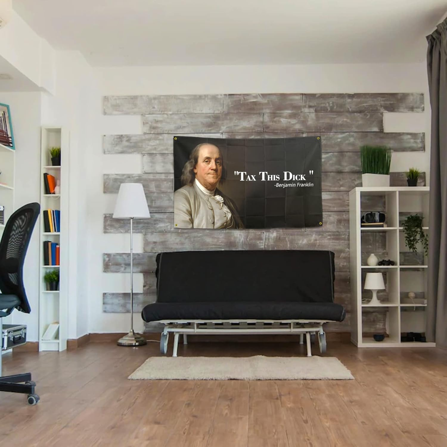 Benjamin Franklin Tax This Dick Flag Funny Flags for Room 3X5 Feet College Dorm Room Decor Man Cave Frat Wall Indoor Outdoor Flag