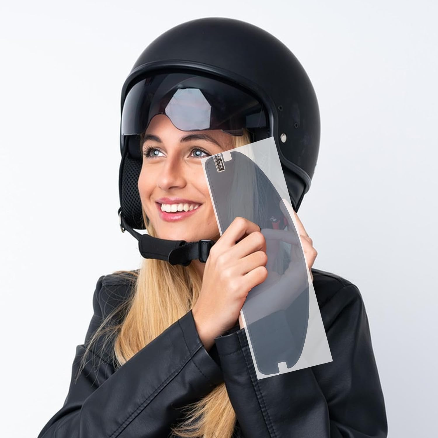 HAPINARY Anti-Fog Rainproof Film for Motorcycle Helmet Visor UV Protection Nano Coating Sticker Anti-Glare Patch Easy Installation Helmet Accessory for Clear Riding Safety image number 1