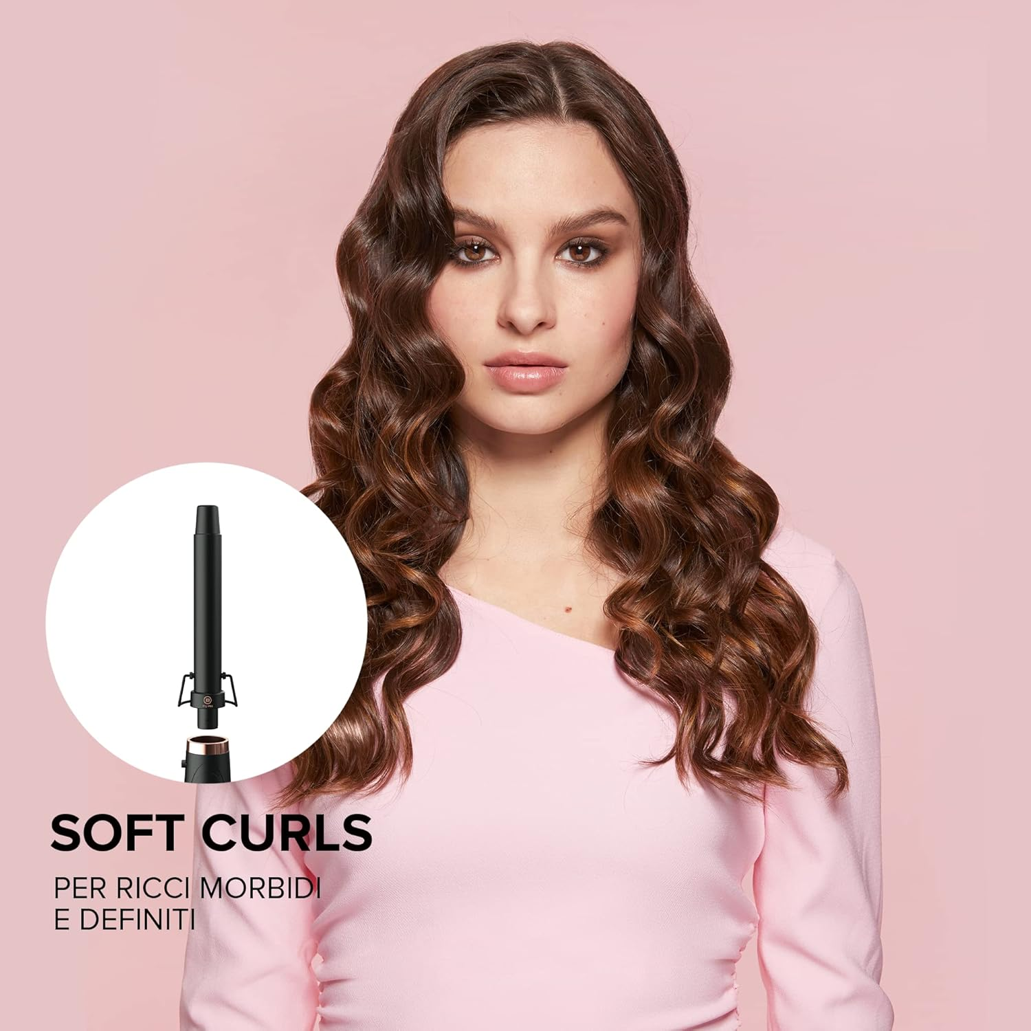 Bellissima Imetec Twist and Style Curling Iron, Handle + 4 Accessories for Curls and Waves, Automatic Temperature, Quick Heating, Ceramic Coating, Adjustable by 90 Degrees, Gift Idea image number 2