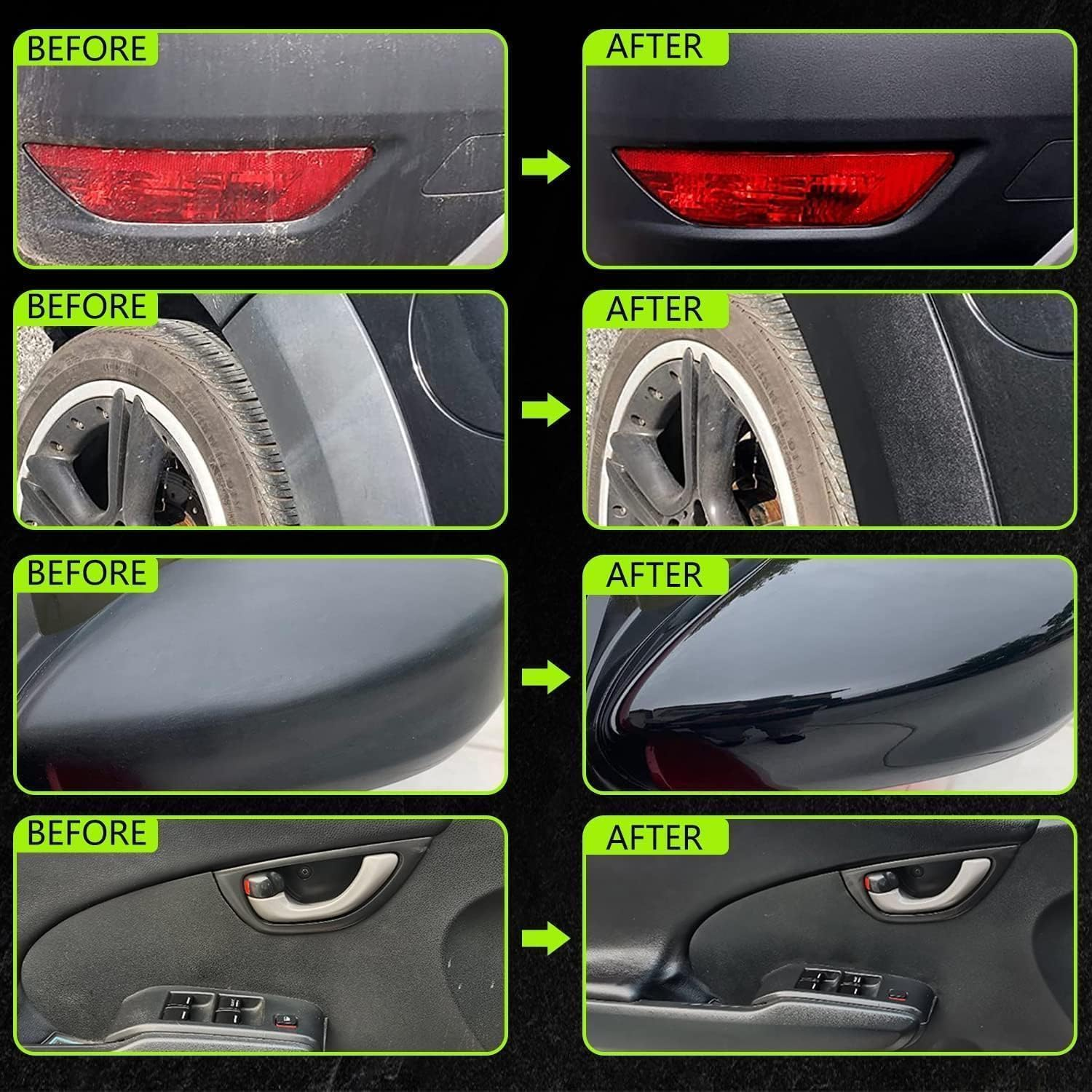 Car Trim Restorer，Plastic Restorer for Cars，Plastic Restorer & Hydrophobic Trim Coating | Long-Lasting Trim Coating Resists Water, UV & Dirt - 2Pcs image number 1