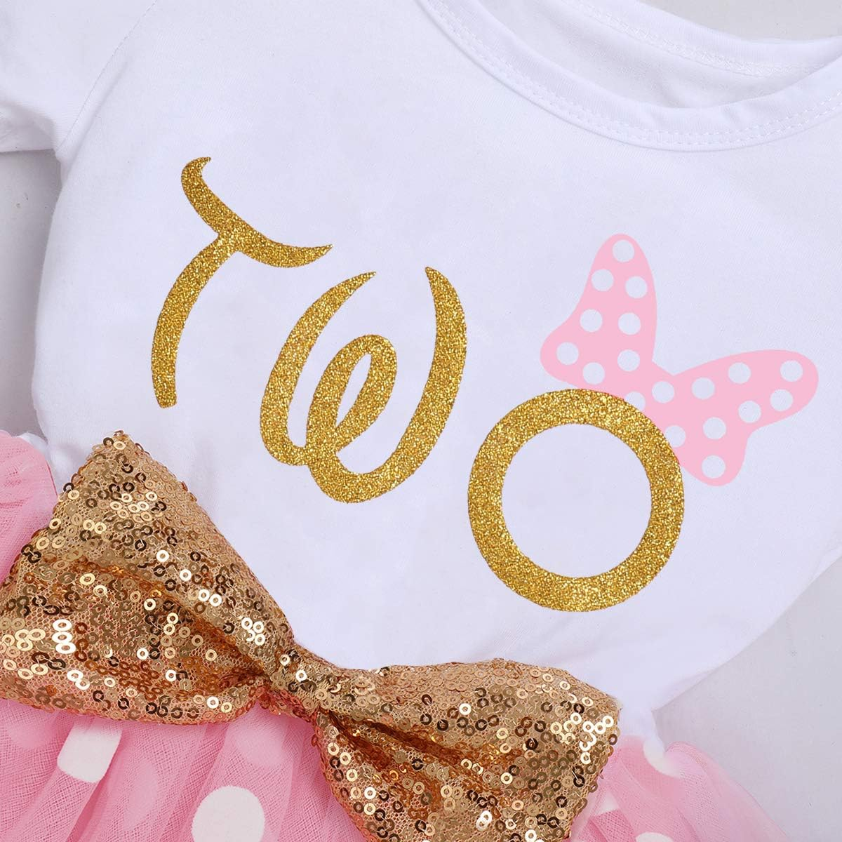 IMEKIS Baby Girls Mouse 1St 2Nd Birthday Dress Polka Dots Tulle Tutu Cake Smash Summer Party Photo Props image number 3