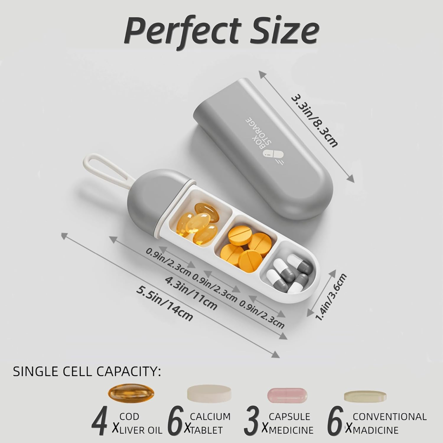 3 Pcs Travel Pill Case, Portable Daily Medicine Box, 3 Compartments Portable Pill Case, Small Size Compact Moisture Proof Pill Box for Vitamins, Medications, Fish Oils, for Travel & Daily Use image number 4