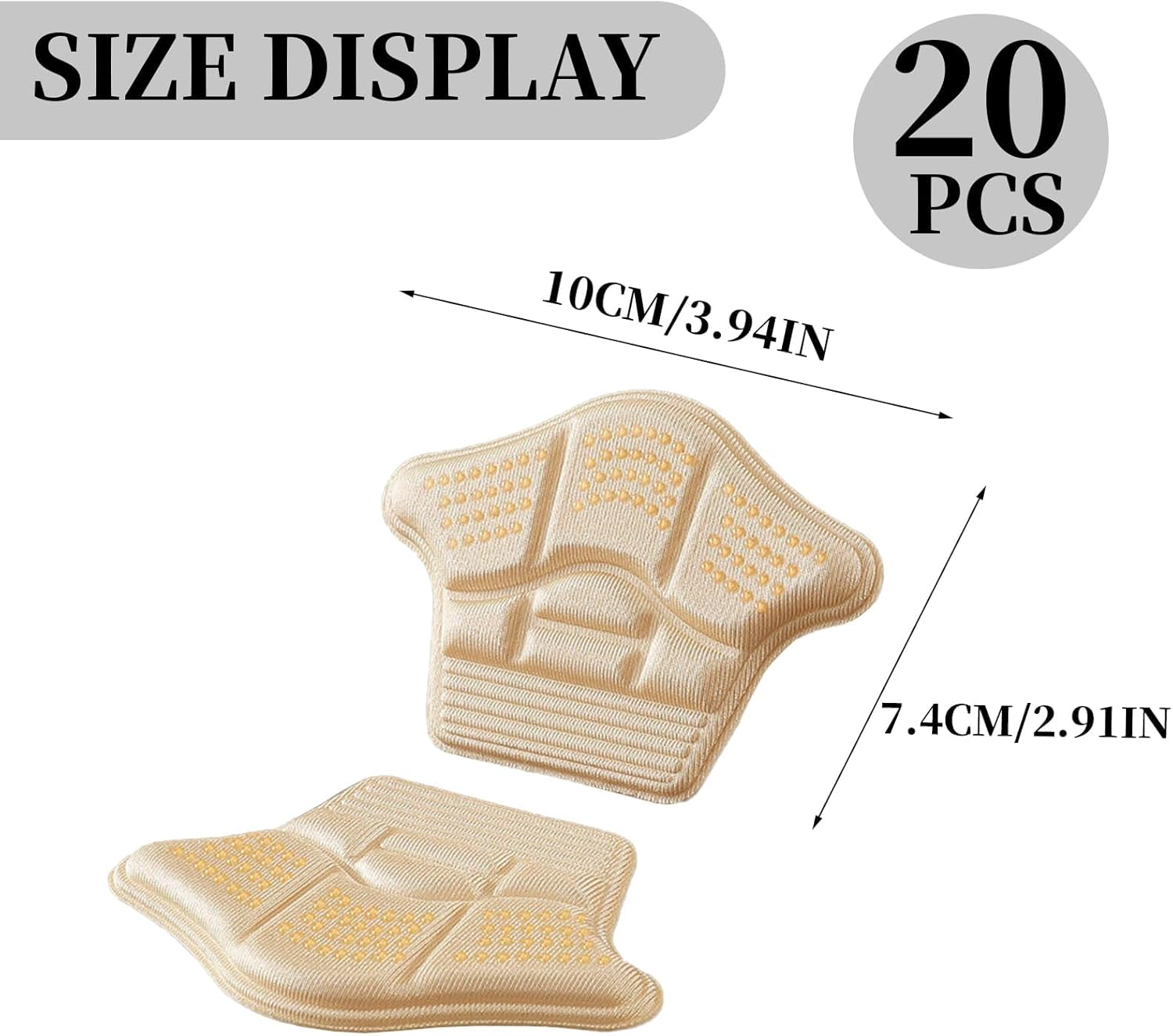 10 Pairs Heel Cushion Inserts, Leather Heel Grips Liners for Comfort and Protection, Reusable Shoe Pads with Adhesive Backing, Ideal for Boots, Sport Shoes, and Heel Blister Prevention image number 1