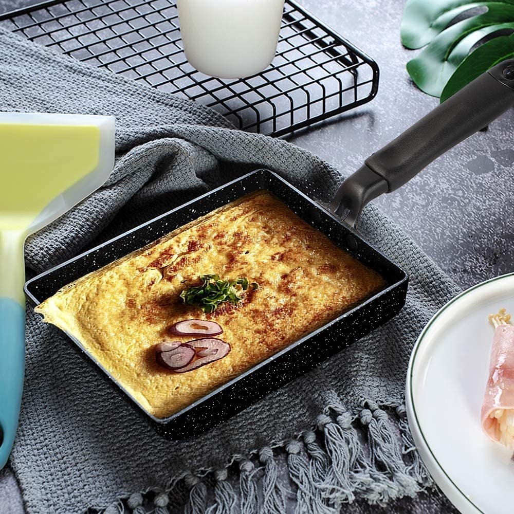 Mylifeunit Non-Stick Omelette Pan, Japanese Rolled Omelet Pan Tamagoyaki Egg Pan (Black) image number 4