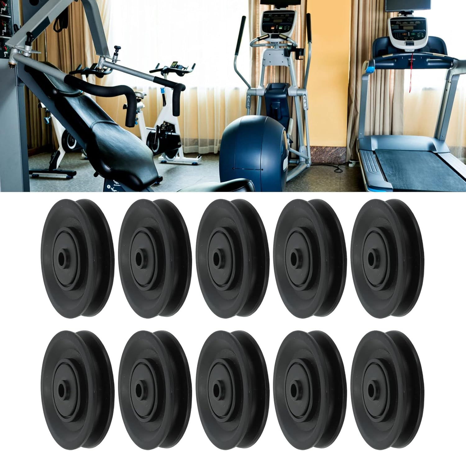 90Mm Bearing Pulley, Silent Nylon Bearing Pulley Wheel to Prevent Impurity for Gym Equipment image number 5