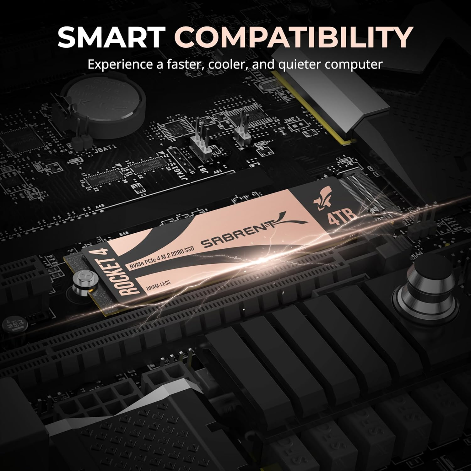 SABRENT Rocket 4 4TB Nvme SSD Pcie Gen4 M.2 2280 Internal Solid State Drive up to 7450Mb/S Read 6400Mb/S Write for PS5 Desktop Laptop Gaming High-Speed Storage Low Heat (SB-RKT4L-4TB) image number 3