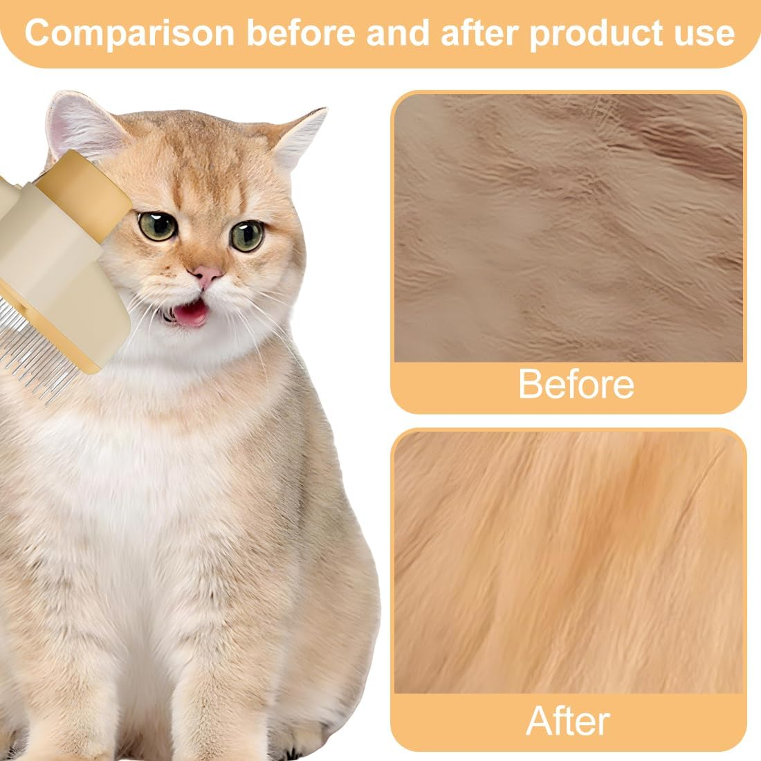 HAZMA Pack of 2 Self-Cleaning Pet Brushes for Long and Short Hair Care, Cat Brush, Fur Flash Brush, Cat Paw Tenmond Brush, Pet Comb for Removing Matte Hair (Green + Yellow) image number 2