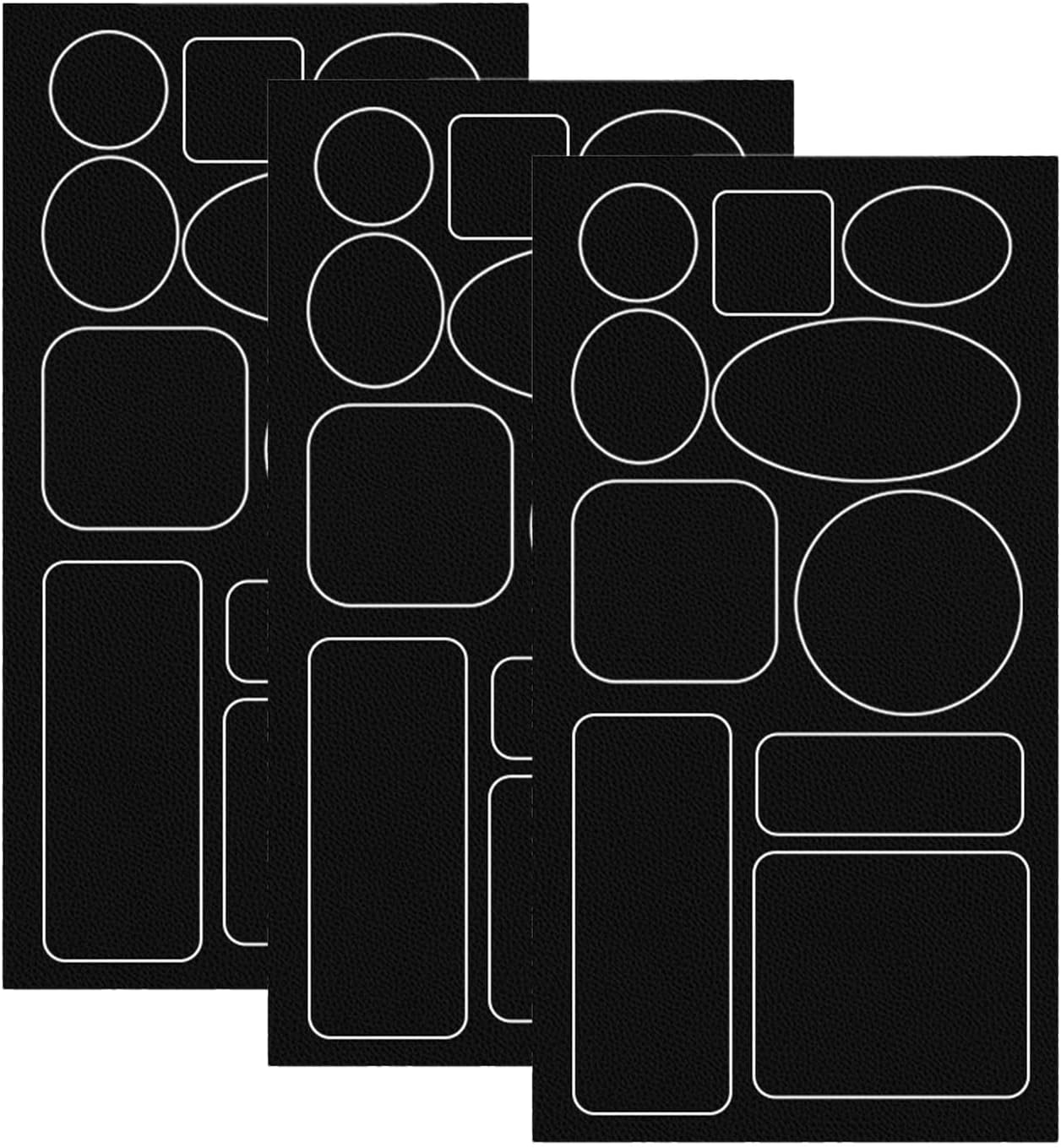 3Pcs Leather Repair Patch, 3.9&rdquo; X 7.9&rdquo; Self Adhesive Kit, Waterproof, Stain-Proof, Easy to Cleanfor for Sofas, Furniture, Kitchen Cabinet, Jackets,Car Seat Reupholster. (Model A)