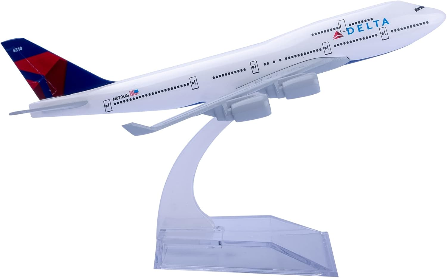 Bswath Model Planes 1:400 Scale Model Airplane American Delta B747 Model Plane Metal Plane Die-Cast Alloy Airplanes for Gift and Collection (Delta 747) image number 1