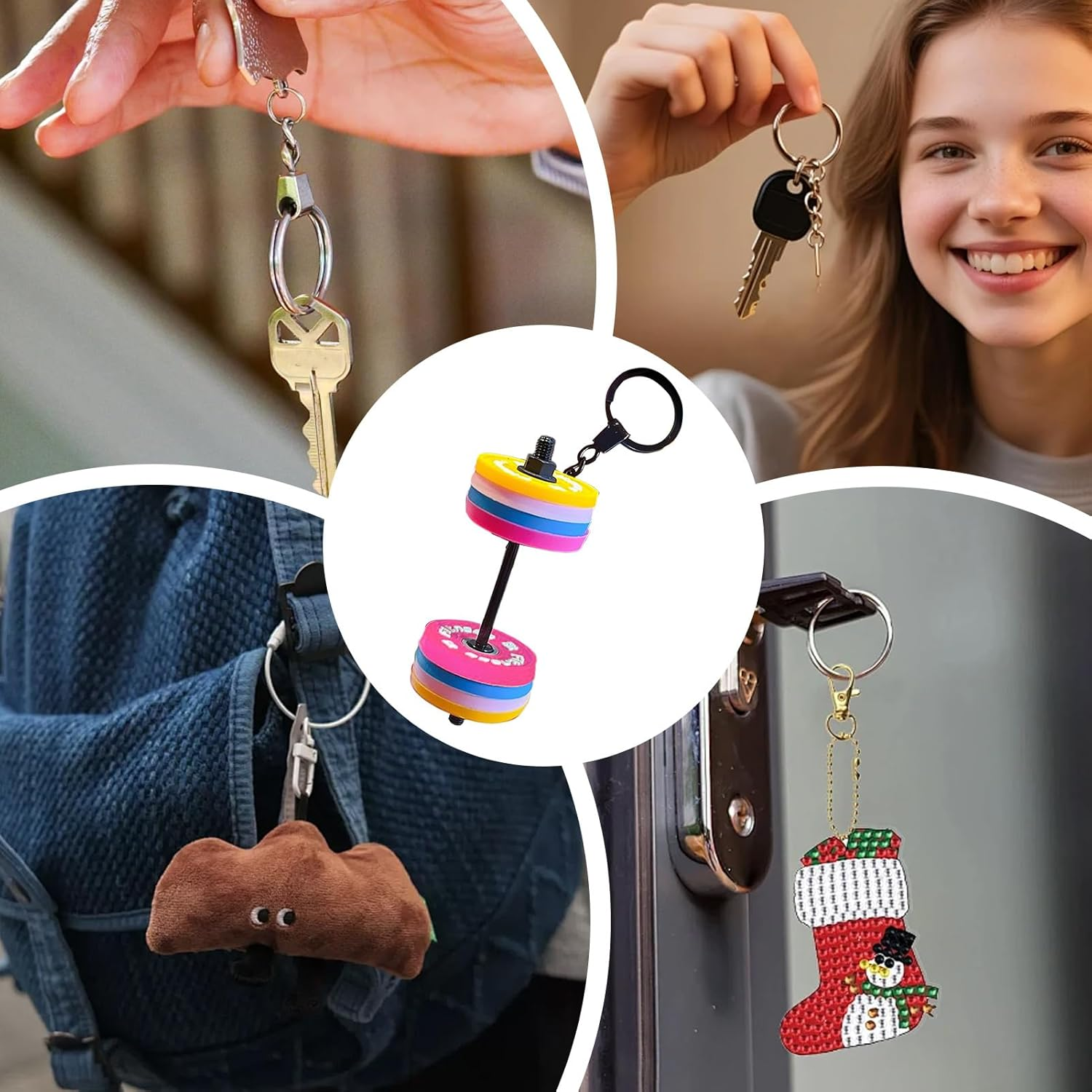 Walopola Mini Dumbbell Keychain - Detachable Dumbbell Charm - Decorative Bag Charm,For Women, Bag Backpack Purse Wallet, Motivation Decoration