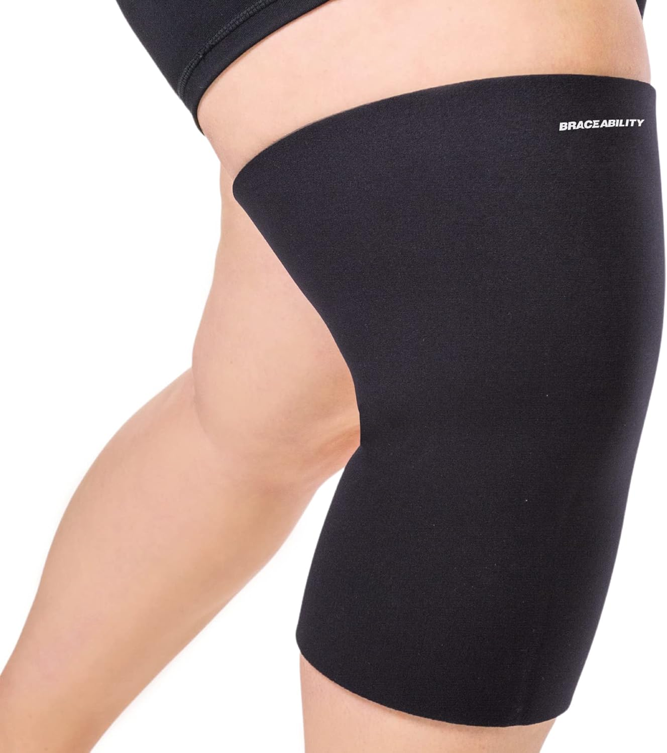 Braceability plus Size Neoprene Knee Sleeve | XXL Compression Support Brace for Bariatric Women & Men with Big Thighs & Arthritis Joint Pain (2XL Wide Calf)