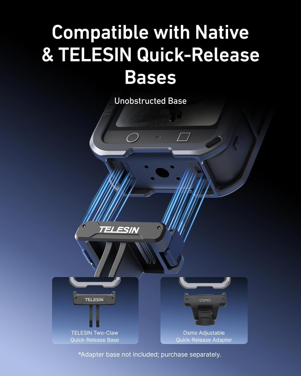 TELESIN Aluminum Alloy Protective Frame Case for DJI Osmo 360 with Cold Shoe Mount Magnetic Quick-Release Mount 1/4-Inch Threaded Interface with Silicone Protective Len Case for Camera Accessories image number 6