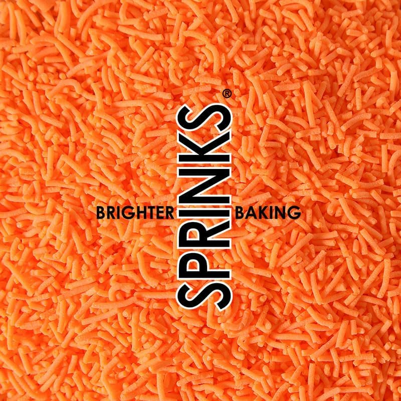 Sprinks Jimmies Sprinkles 60G 1Cm Orange | Edible Sprinkles for Cake Cupcake and Dessert Decorating image number 3
