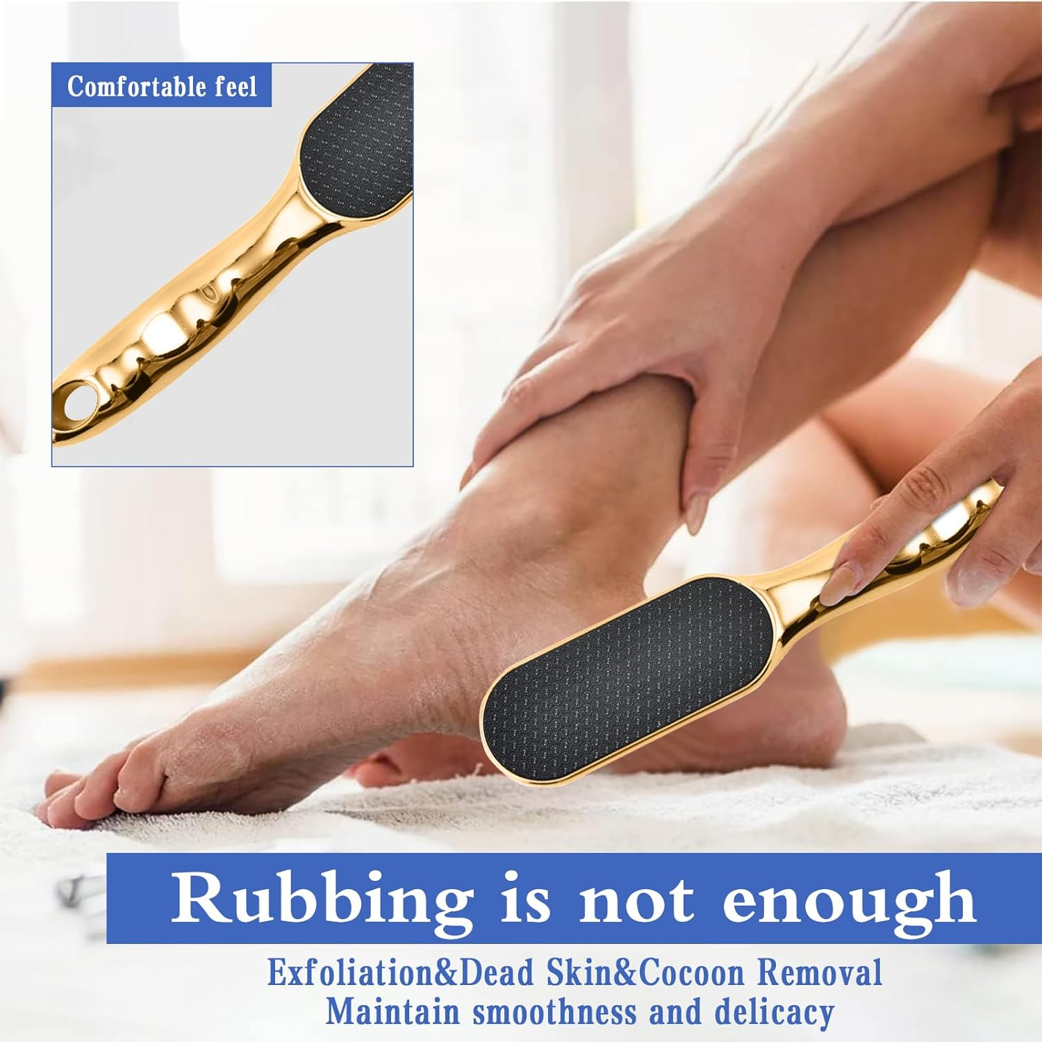 Nano Glass Foot File, Veinsgrain Foot File, Substantian Foot File, Nano Glass Foot File Callus Remover, beyond the Cream Foot File, Professional Foot Care Tools (Gold)