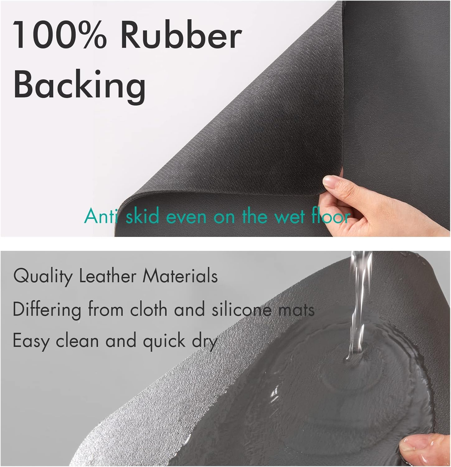 LIMNUO Coffee Mat,Coffee Maker Mat for Countertops, Absorbent Dish Drying Mat for Kitchen Counter, under Coffee Maker Coffee Machine Coffee Pot Espresso Machine Dish Rack (Grey, 50 X 30 Cm) image number 2