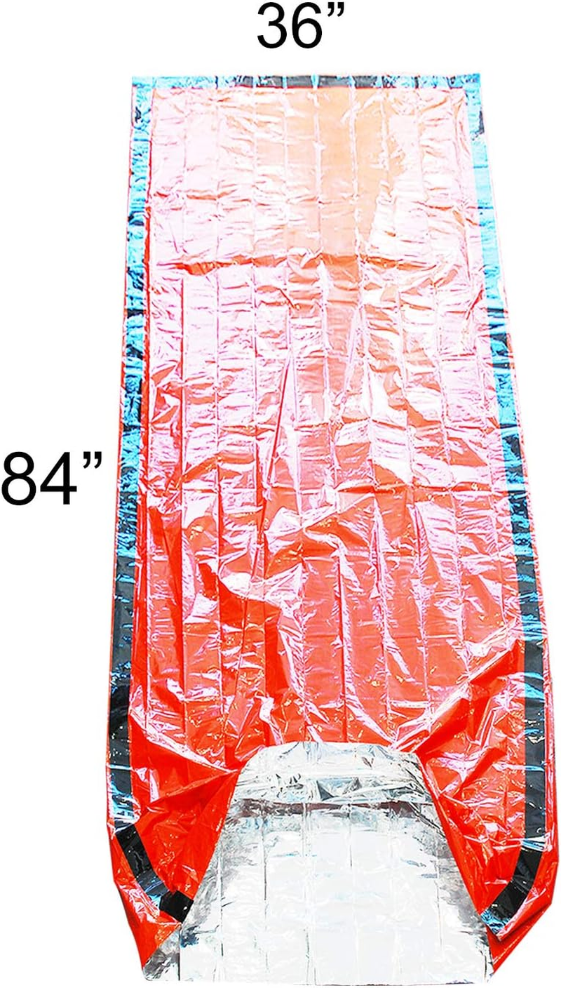 GOGOOD 4 Pack Emergency Bag Survival Bivvy Sack with Whistles, Lightweight Portable Emergency Supplies for Outdoor Camping Hiking Keep Warm after Earthquakes, Hurricanes Disasters