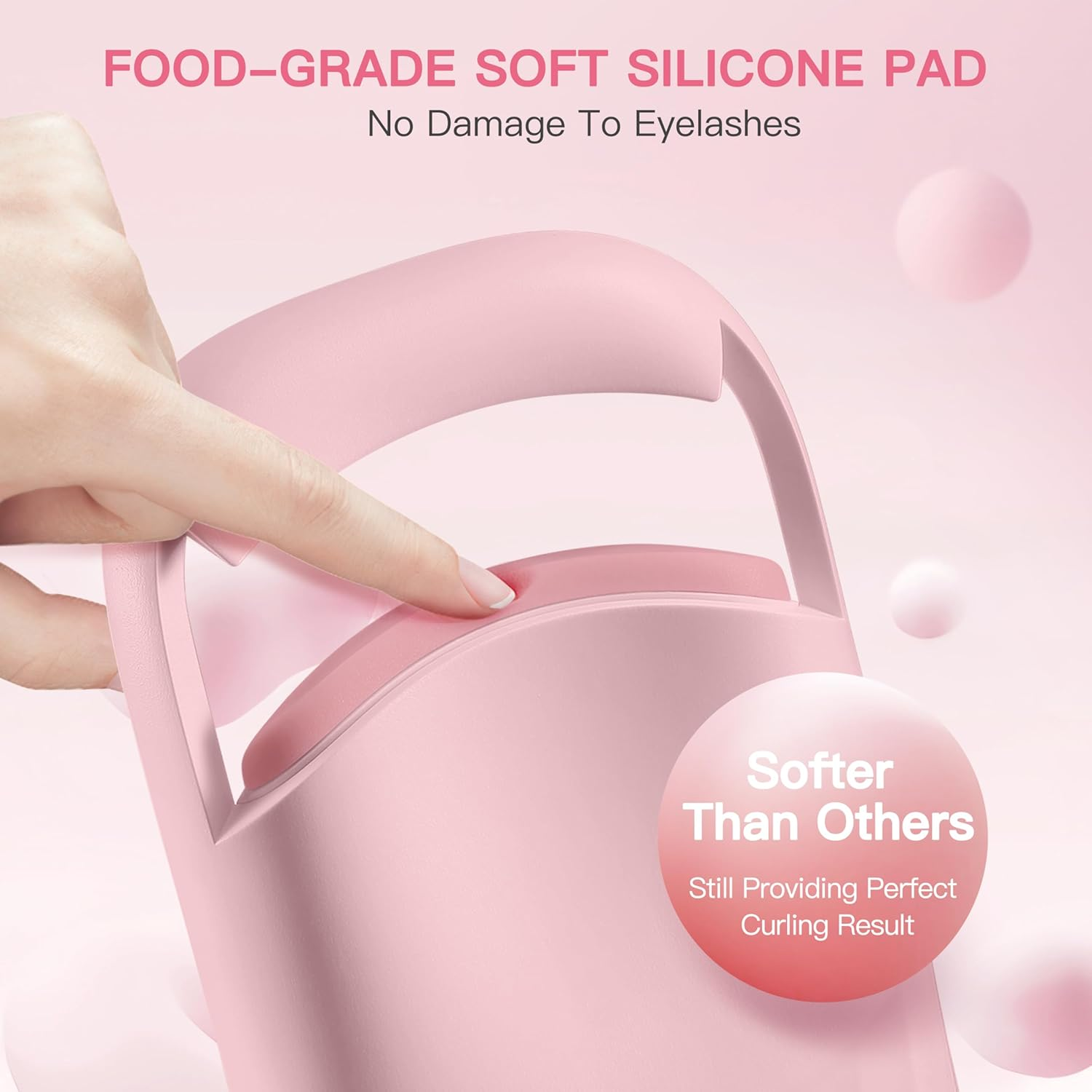 Heated Eyelash Curler Innovative, Quickcurl 1S Heat Up, Natural Eyelash Curler 70&deg;C/85&deg;C Adjustable Heat (Pink) image number 3