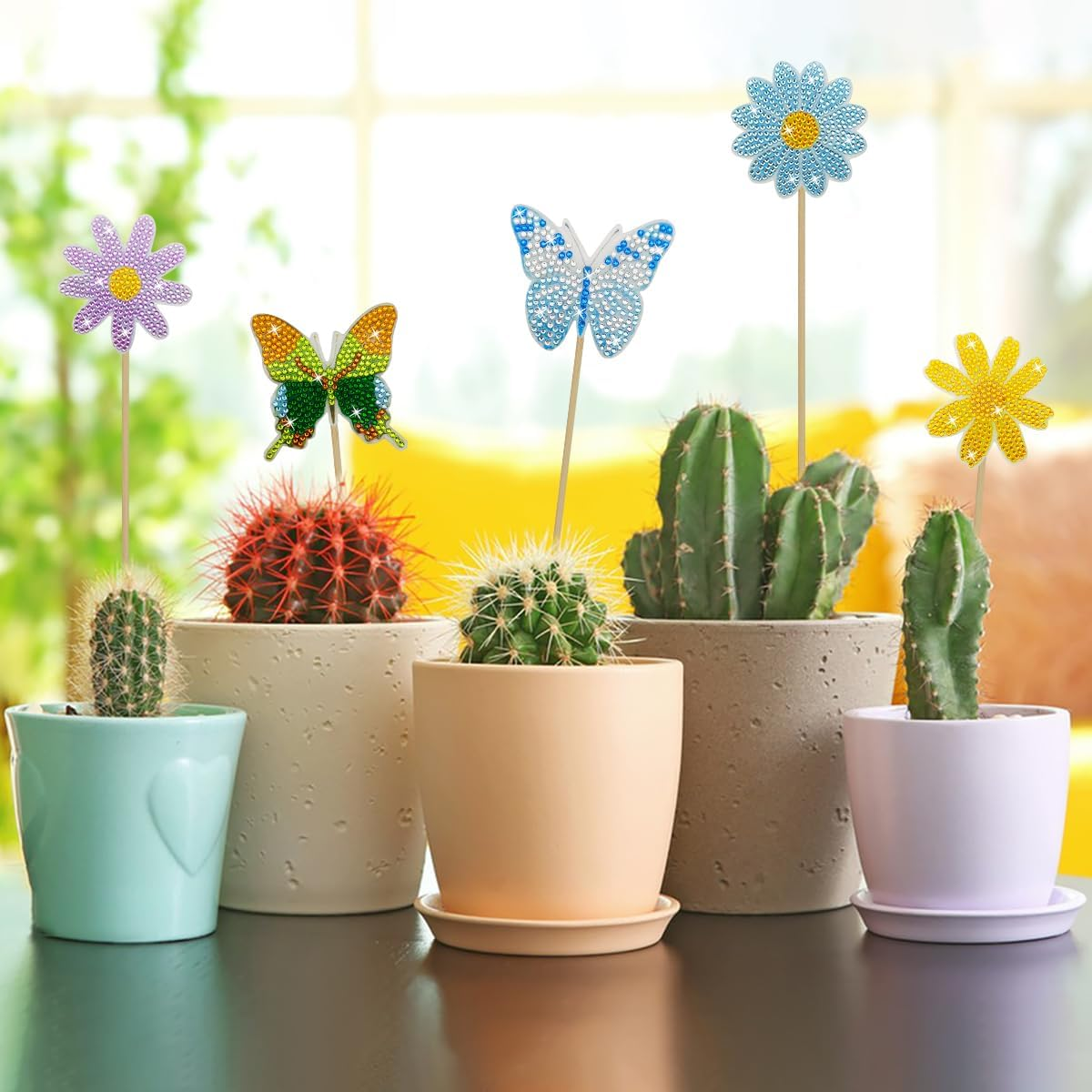 SENHAI 14 Pcs Diamond Art Kits for Adults, 5D Butterfly Flower Bird Paint by Numbers Kit Crafts Full Drill Diamond round Crystal Diamond Paintings Kits for DIY Garden Decor image number 3