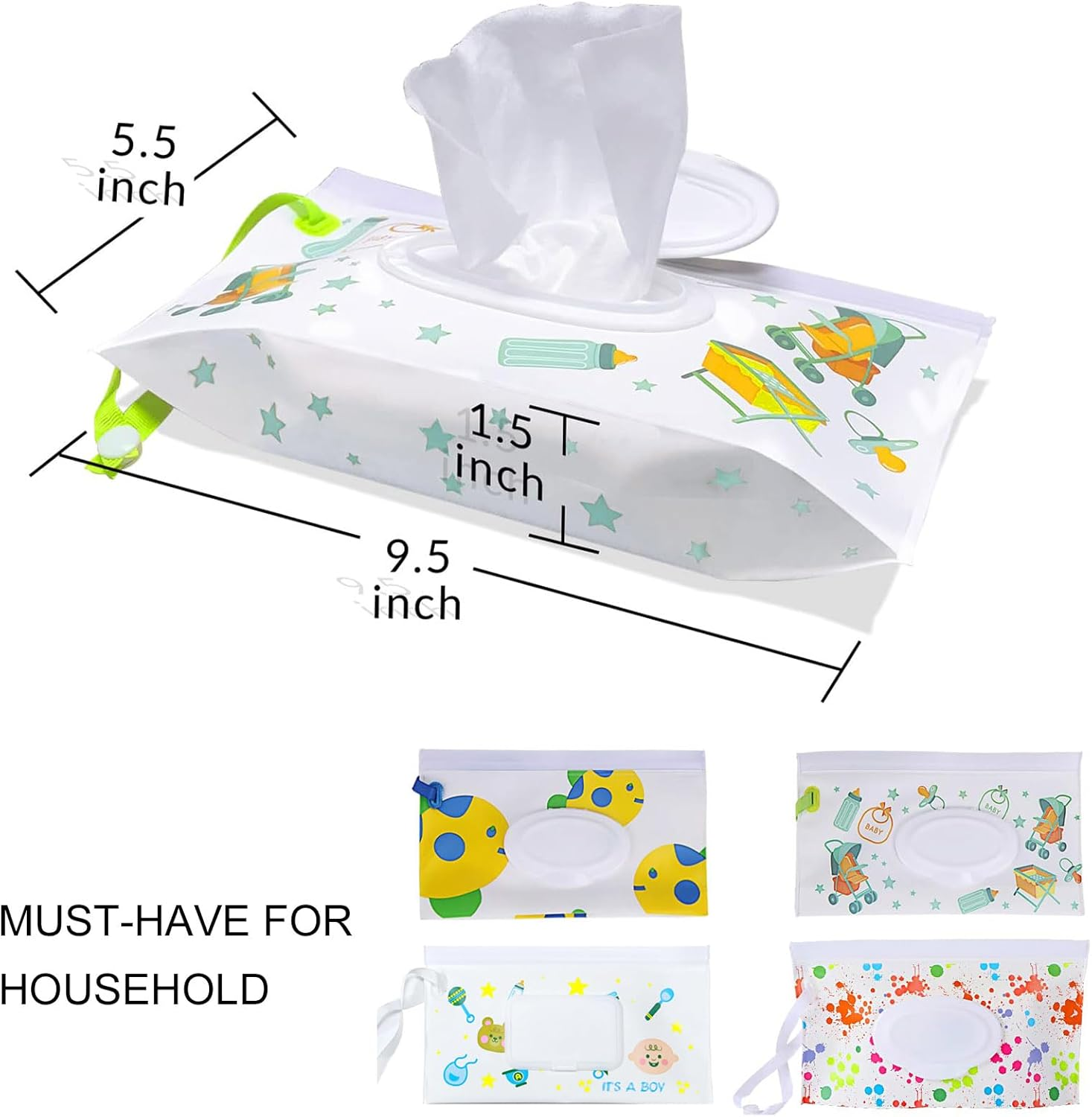 4 Packs Baby Wipes Dispenser,Portable Reusable Travel Holder & Cas,Refillable Wet Container for Diaper,Keeps Fresh Lightweight Bags Pouch Travele image number 4