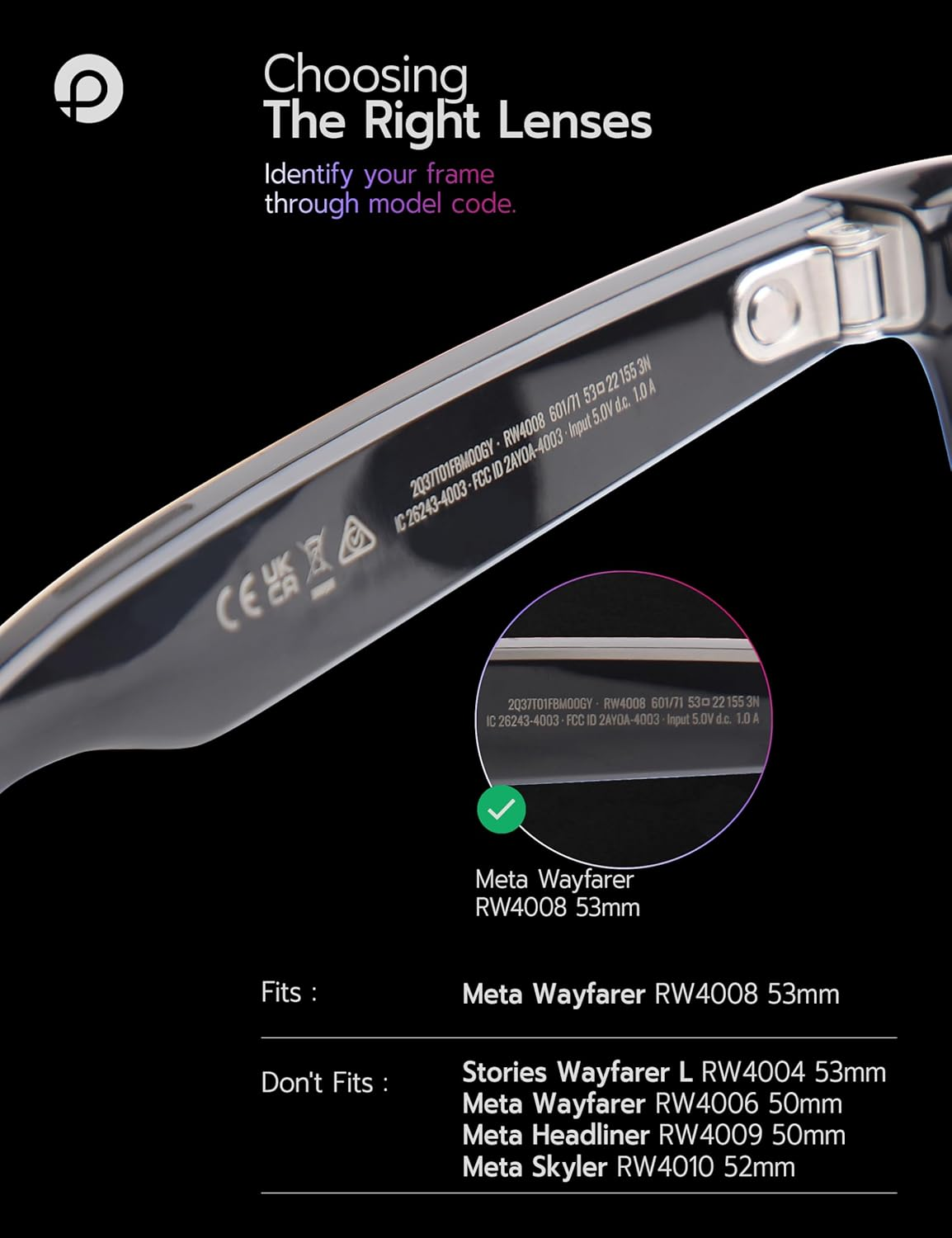 Replacement Lenses Compatible with Ray-Ban Meta RW4008 53Mm Sunglass - Chrome Silver, Standard image number 5