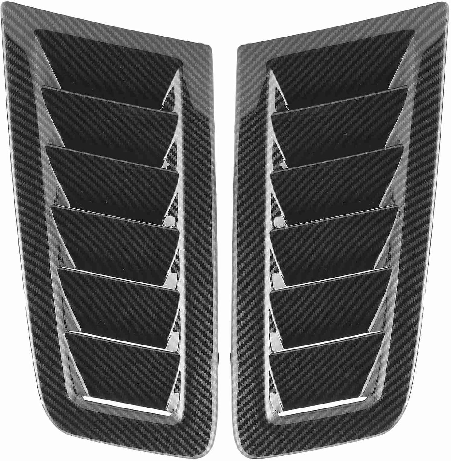 2PCS Universal Hood Air Vents for Car Hood Scoop, Bonnet Vent Hood Air Intake Trim Cover, Bonnet Air Vents Engine Hood Car Exterior Parts for Focus RS MK2 Style (Carbon Fiber Look) image number 5