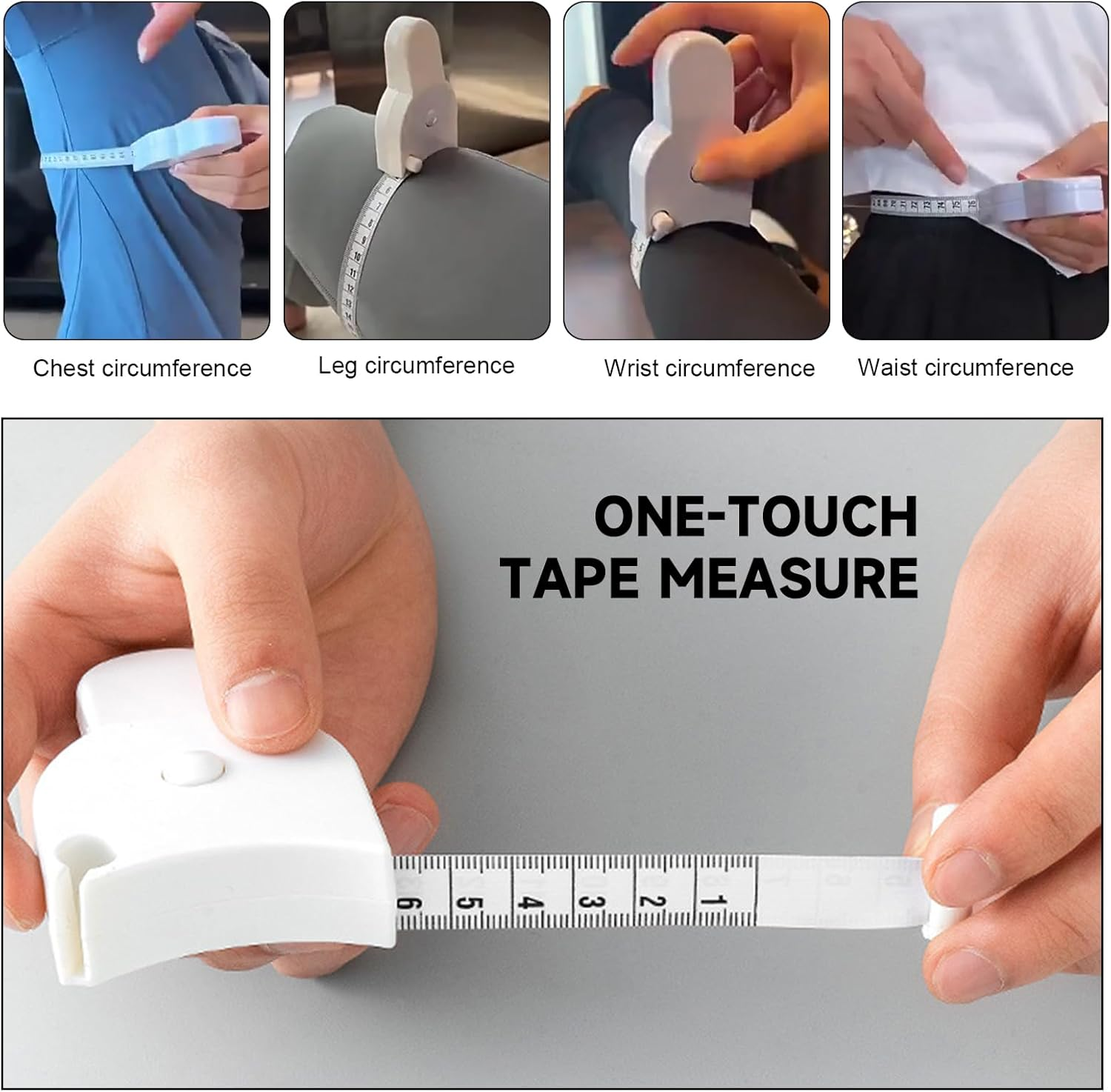 Body Fat Caliper & Measuring Tape for Body - Skinfold Calipers & Body Fat Tape Measure Tool for Accurate BMI Measurement, Fitness & Weight Loss Tracking (Upgraded Design 2-Pack Set) image number 1