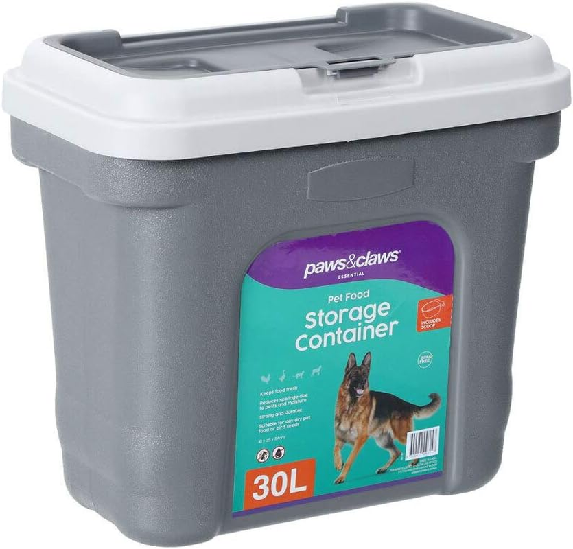 Paws & Claws 30L Pet Food Storage Container W/ Scoop for Dry Pet Food/Bird Seeds image number 3