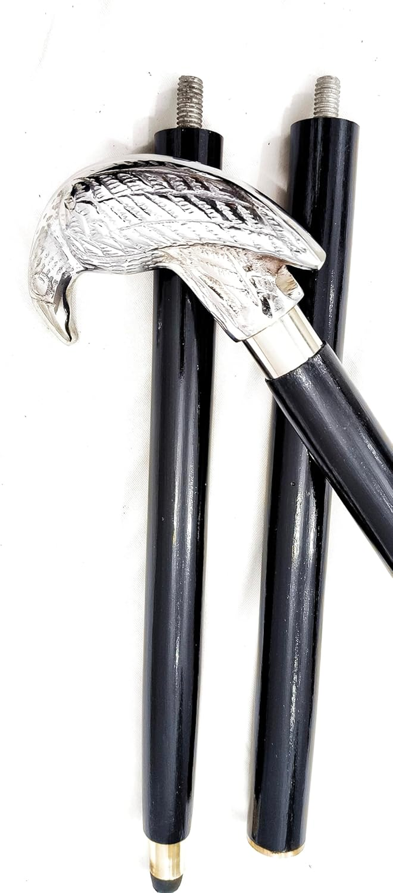 Generic Edgar Allen Poe'S Mystic Raven Gothic Walking Stick Swagger Cane, 38 Inch, Rosewood, Silver Nickel Plated Handle Black Cane Grandparents Unisex Gift (Raven) image number 2