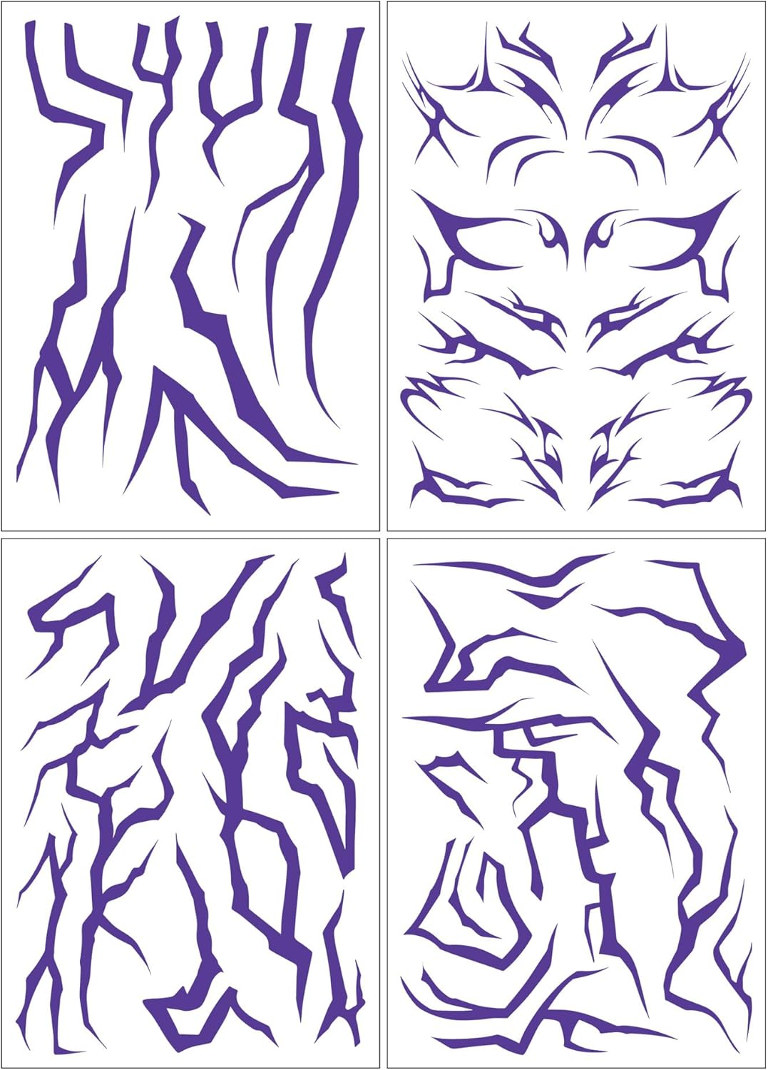 4 Sheets Temporary Tattoos,16Pcs Kpop Anime Rumi Tattoos Cosplay Body Tattoos Stickers for Face Thighs Waist,Costume Accessories for Halloween Christmas Party Favors (B)