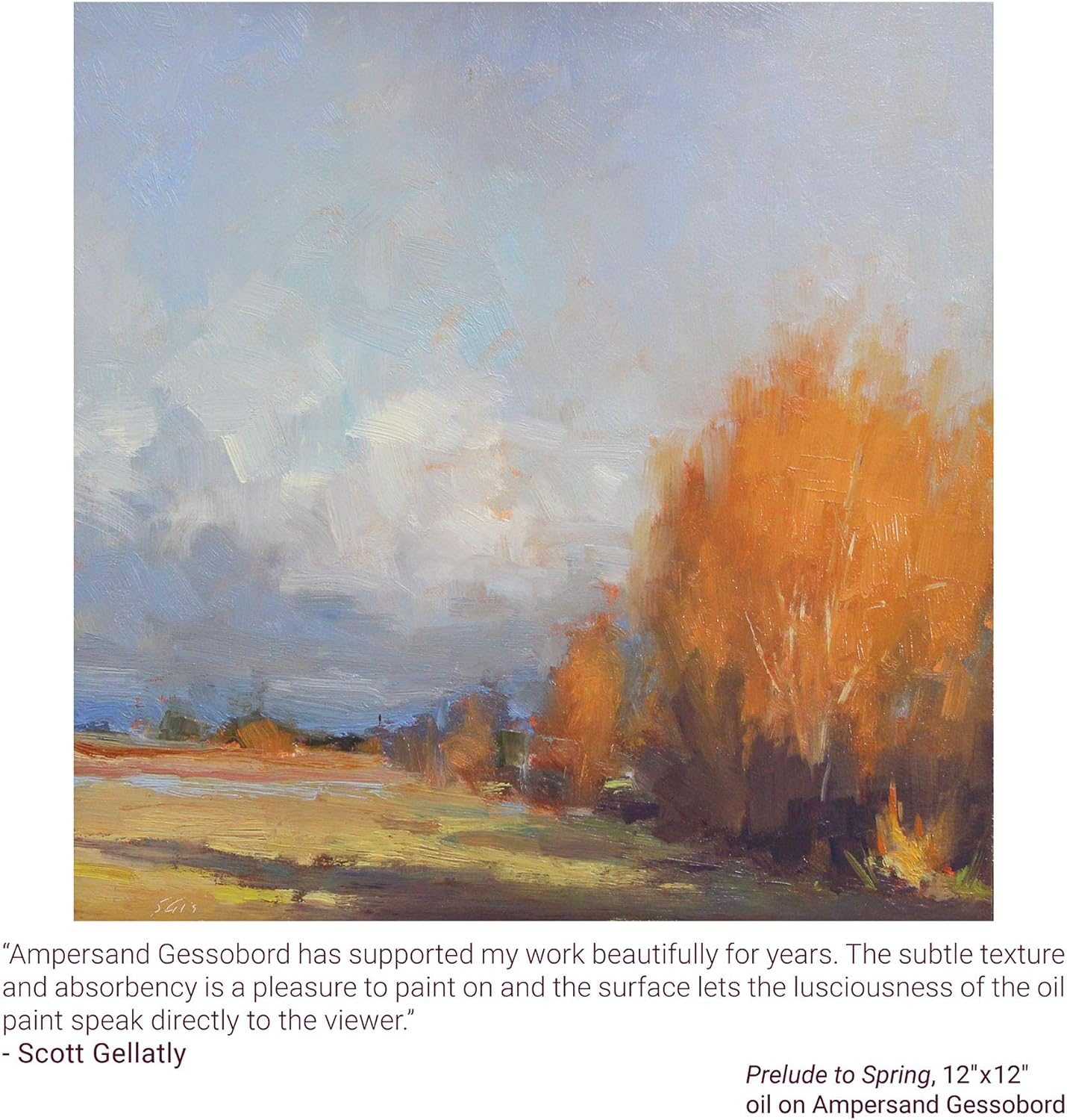 Ampersand Art Supply Gesso Wood Painting Panel: Museum Series Gessobord, 6" X 8", 1/8" Flat Profile, Pack of 3 image number 2