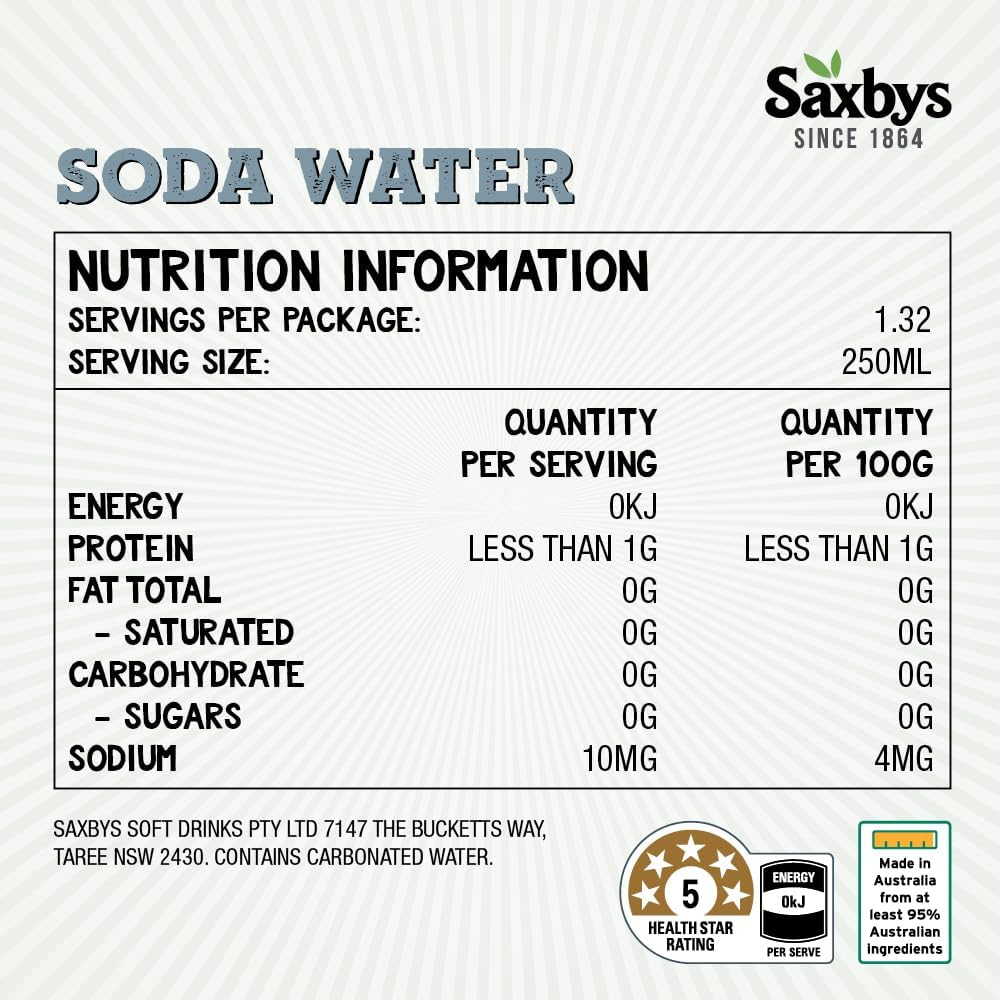 Saxby'S Soda Water 330Ml X 15 image number 2