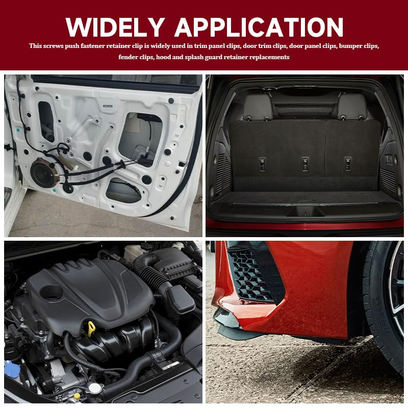 100 Pcs Car Retainer Clips Universal Fir Tree Trim Clip Black Car Body Trim Clips 7.5Mm Hole Car Door Trim Bumper Rivets for Car Panel Trim Maintenance