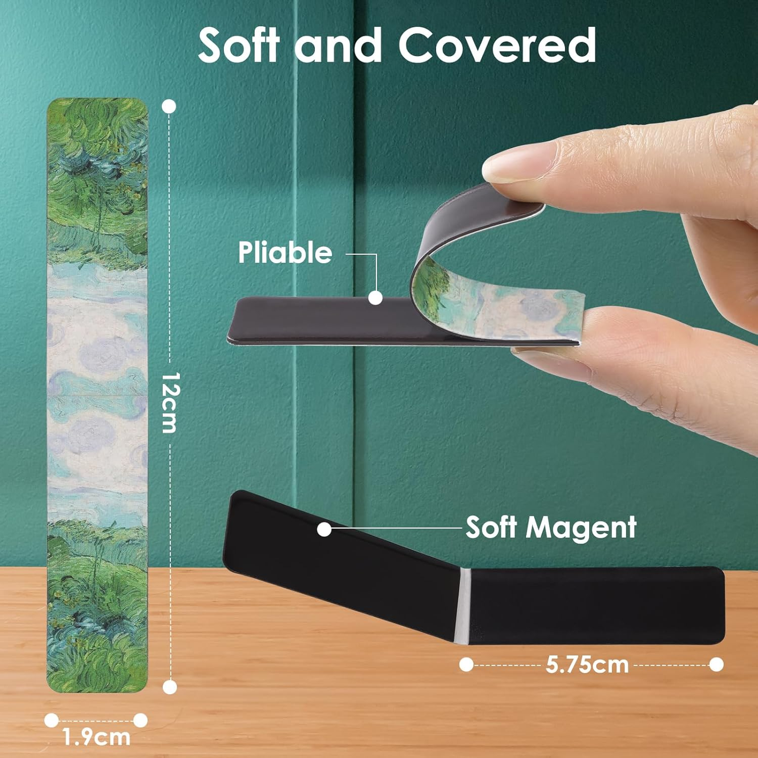 Simpeak 12Pack Magnetic Bookmarks 2.4&rdquo; Book Mark, Page Magnetic Markers with Magnet Book Markers Page Clip for School Students Teachers Office Reading Stationery image number 4