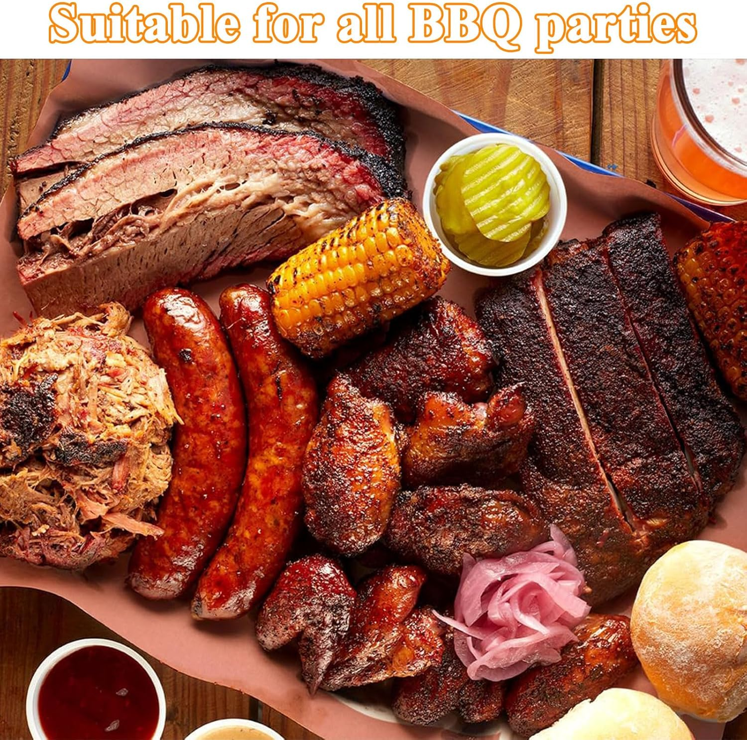 Butcher Paper Roll-15.75 in X 33 Ft - Unbleached, Unwaxed, Uncoated for Sublimation with Dispenser Box - Pink Butcher Paper for Smoker - BBQ image number 3