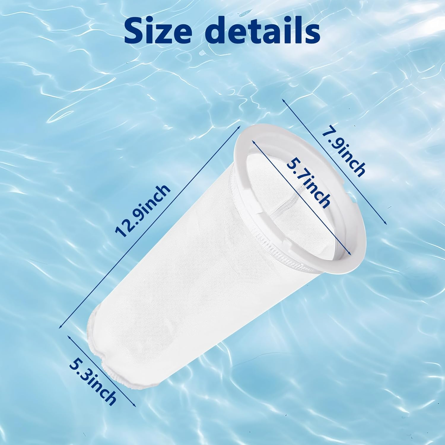 Earthtec Fine Mesh Bag 004152451700,Replacement for Paramount Pool Filter Skimmer Meshs Basket Net Screen, 600 Micron, Fits for Paraskim EDC and DDC Debris Cannister image number 3