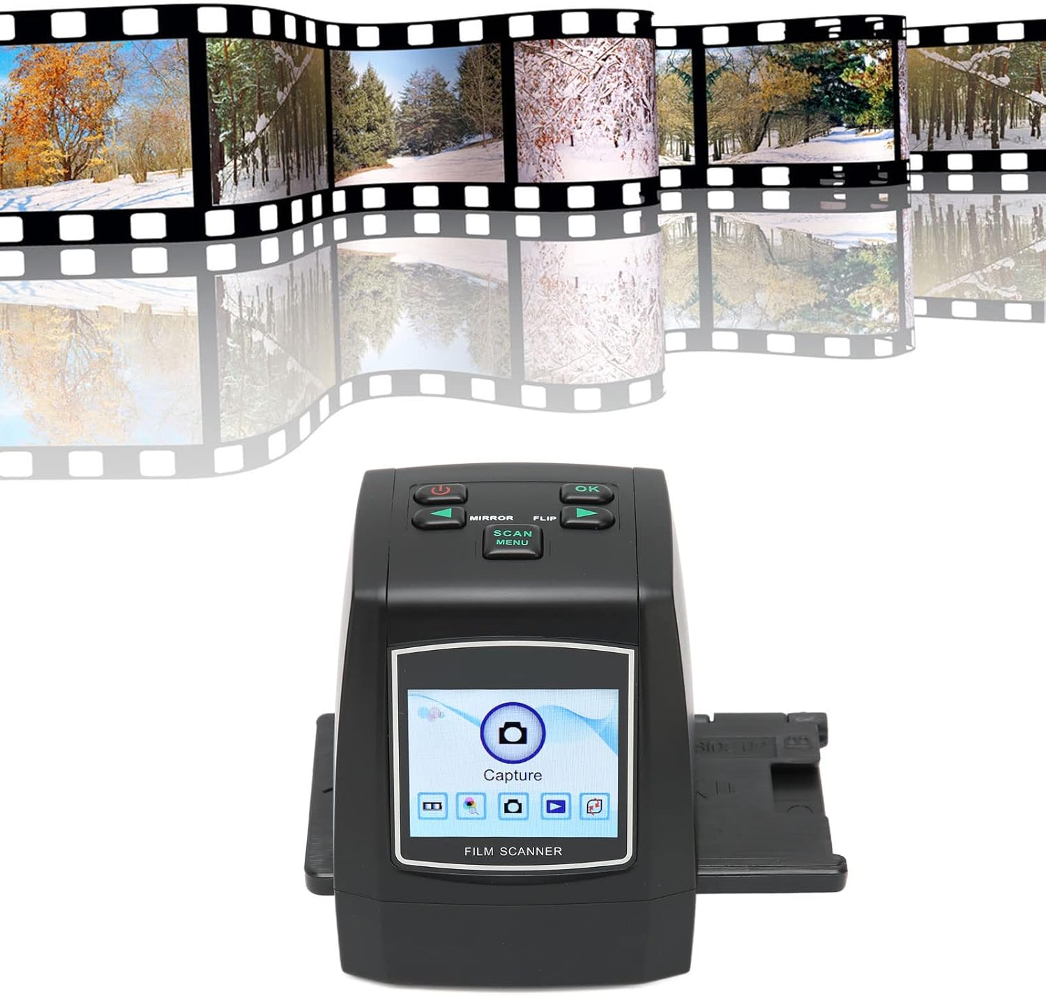 ASHATA 135Mm Film/Slide Scanner, Slide Viewer Convert 35Mm, 126Kpk,110, Supper 8 Negative Film & Slide to Digital JPEG save into SD Card, No Computer/Software Required(Uk) image number 3