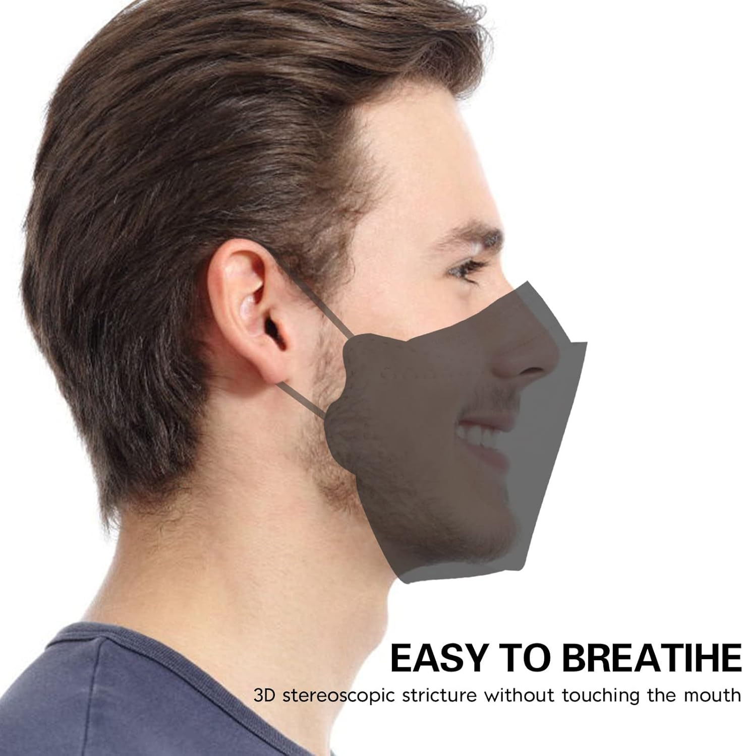 10PCS Adults KF_94 Face_Masks,4-Ply Protection Black Disposable Facemasks with Nose Wire for Adults Working Outdoor image number 4