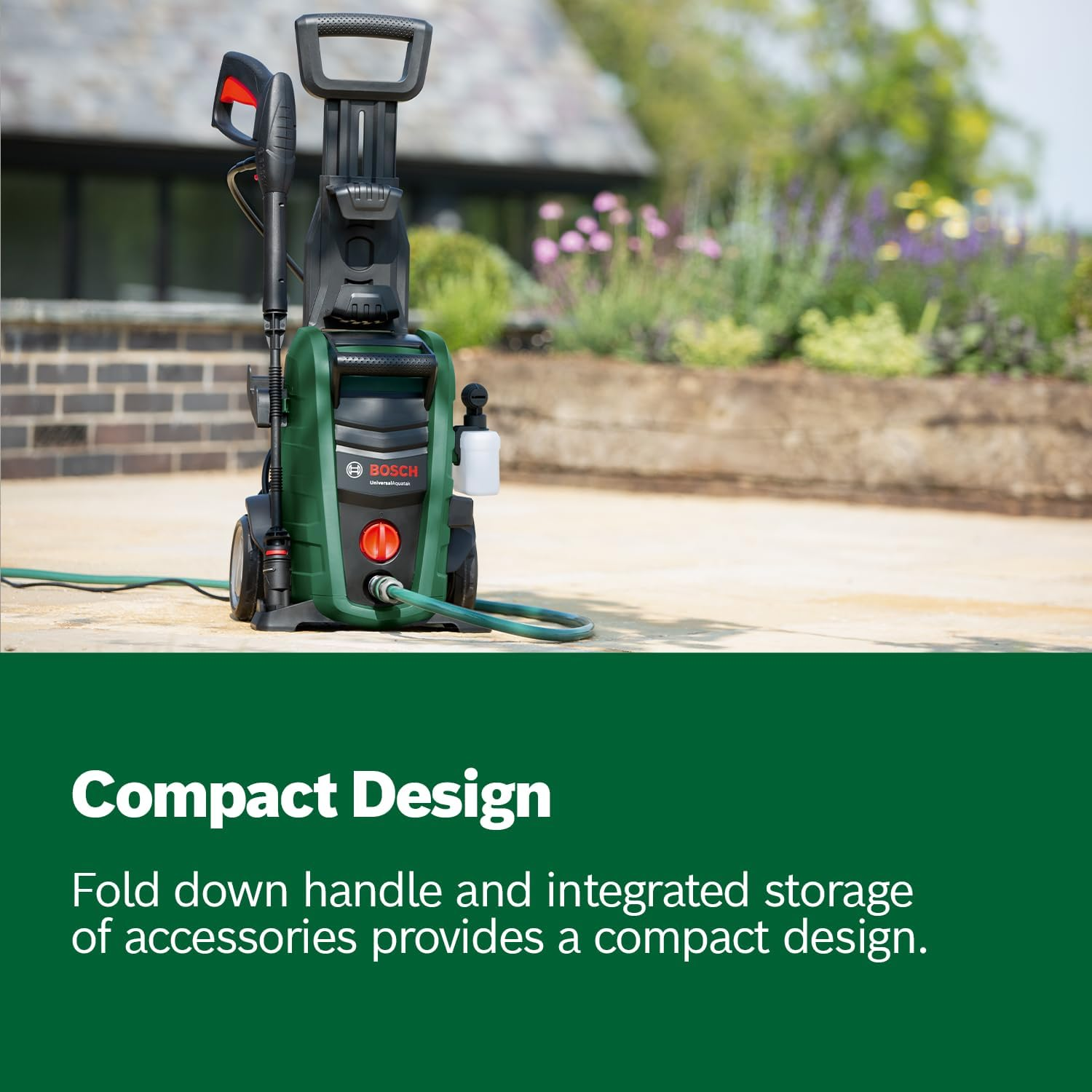 Bosch 1900W Electric High Pressure Washer Cleaner 1958 PSI, 7 M Hose, 3-In-1 Nozzle & Detergent Nozzle, Self Priming Capable, Double Filtration, On-Board Accessory Storage (Universalaquatak 135) image number 5