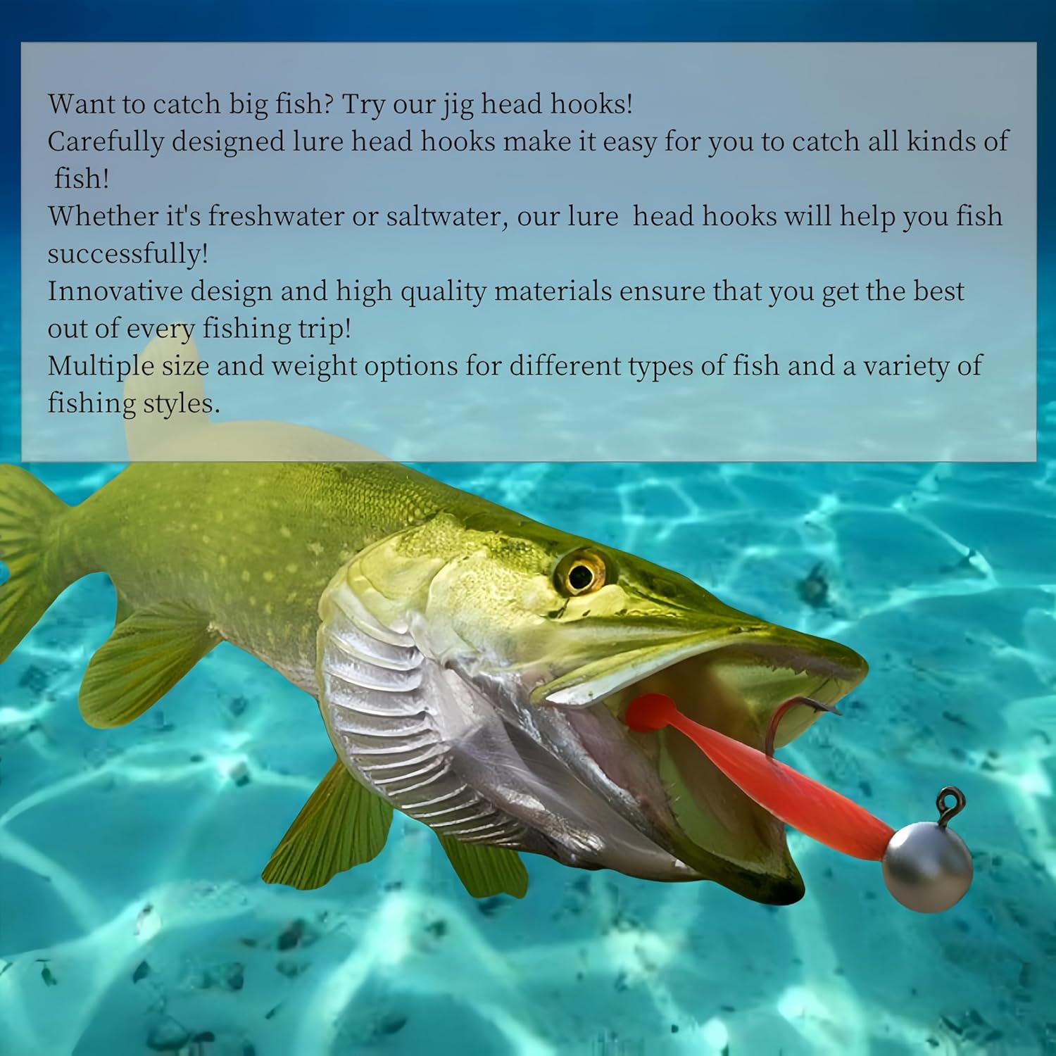 DAYUYUE Fishing Jig Heads Soft Lure Hooks 30Pcs 3.5G 5G 7G 10G 14G Include Plastic Tackle Box Fishing for Freshwater Saltwater image number 2